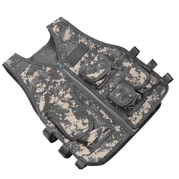 Barn utomhusväst Barn kamouflagejacka väst med fickor för spelträning L 48cm / 18.9in