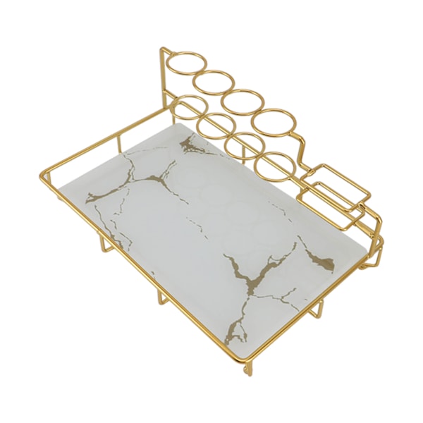Elektrisk tandborsthållare Multipurpose Light Luxury Elegant Stone Grain tandborste Tandkrämsorganisator för Counter Top Badrum Vit