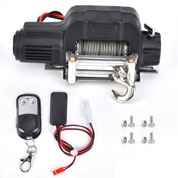 1/10 RC Crawler Car Winch Remote Controller Receiver för SCX10 D90 D110 TF2 för TRX4Black