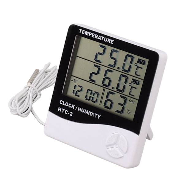 Indendørs Udendørs Termometer Høj Præcision Digital Hygrometer Stor Skærm Display Temperatur Luftfugtighedsmåler