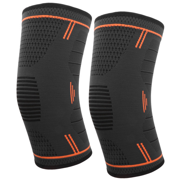 Udendørs AntiSlip Sports Knæbeskyttere Fitness Knæstøtte Strikket knækompressionsærme (XL Orange)