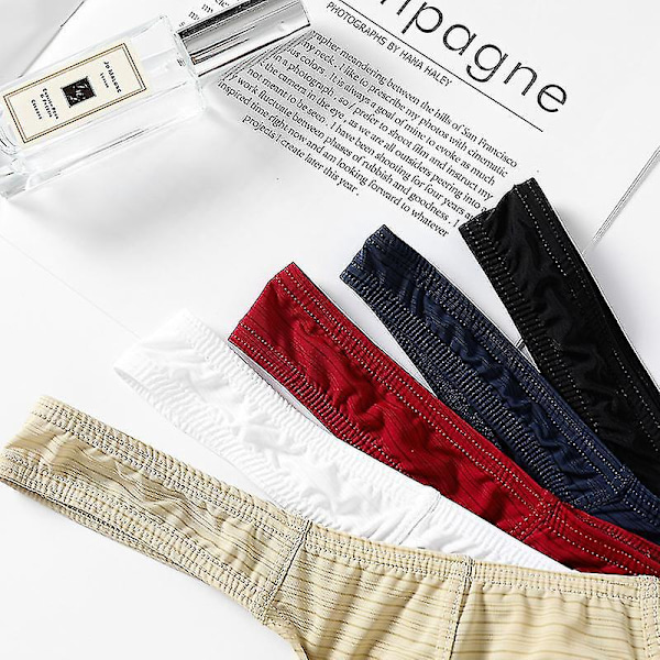 Förföriskt maskulint set med 5 olika färgade stringtrosor för män XL