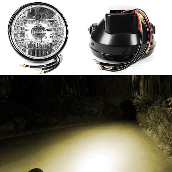 7' H4 Motorcykel Forlygte Blinklys LED Front Blinklys Lampe