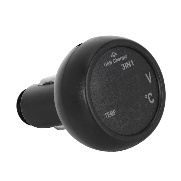 3 i 1 multifunktionell bil Auto 12V/24V Digital LED Voltmeter Termometer USB-laddare