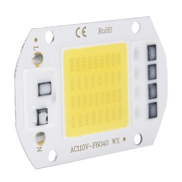 2 PCS AC110V 50W High Brightness Integrated LED Chip Light Source COB Chips 6x4cm White