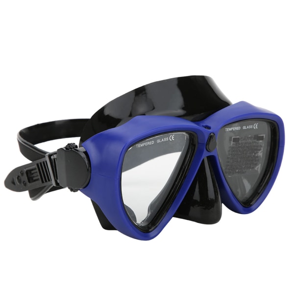 Voksne dykkerbriller svømming dykking snorkelutstyr anti-tåke undervannsbriller blå