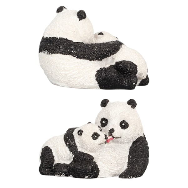 Panda Statue Simulation Innovativ Dekorativ Håndmalet Mini Panda Figur til Udendørs Have Hjem Bil