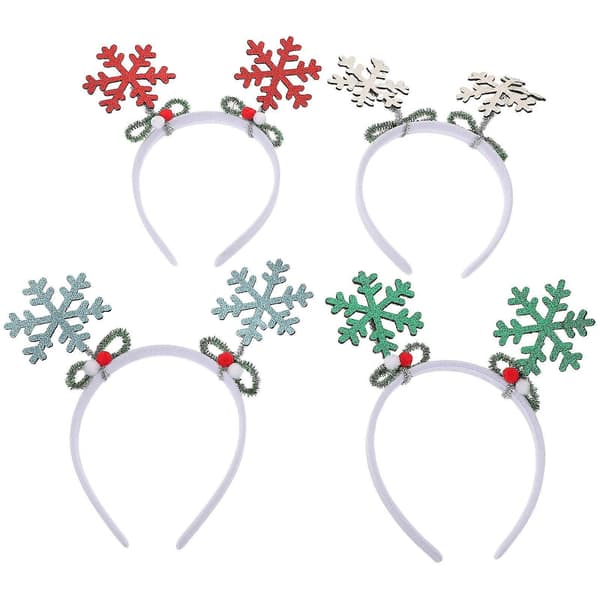Jul Snöflinge Pannband Glitter Högtidsfest Hårband 4-pack