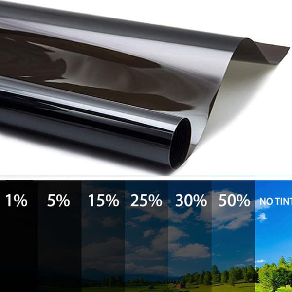 Bilsolfilm til Vindue - Gennemsigtig Sort UV-Beskyttelse Varmeisolering Solfilm 50cmx2m
