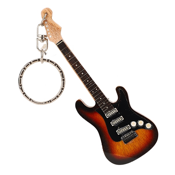 Guitar nøglering Bærbar Sød Mini Guitar Vedhæng Nøglering Ring Fødselsdagsgave til musikelsker Student 02