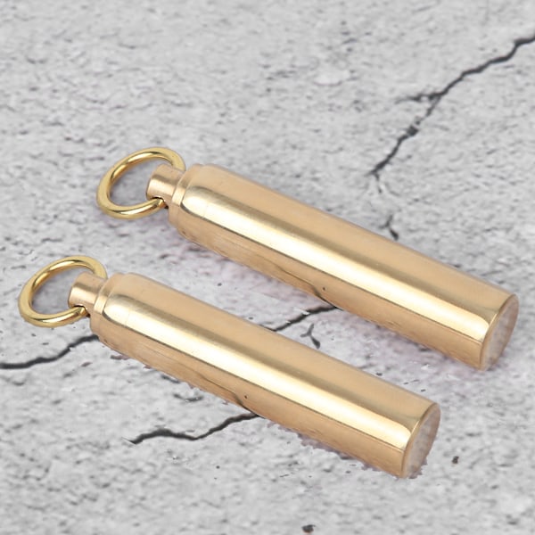 2-pack Vattentäta Mini-behållare i Mässing för Överlevnad, EDC, 12 mm i Diameter