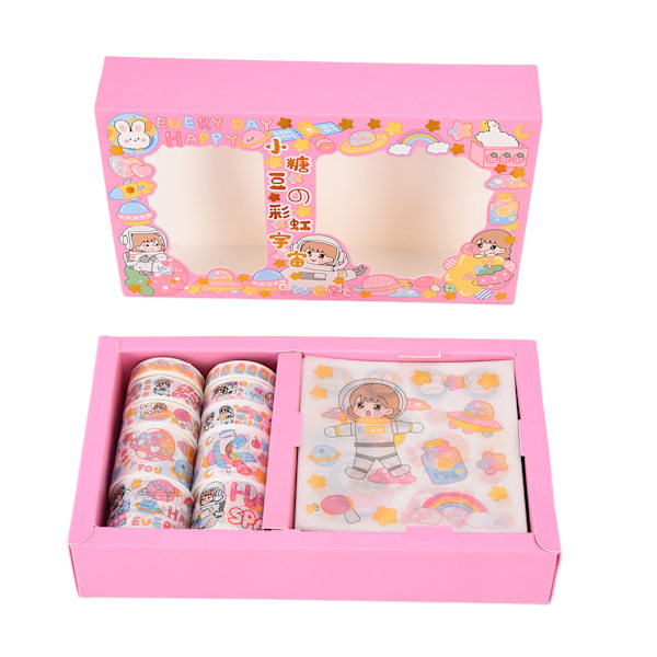 Hånd Konto Tape Sticker Sæt Søde Små Jelly Bean Tape Stickers Hånd Konto Dekoration Sticker Regnbue Univers