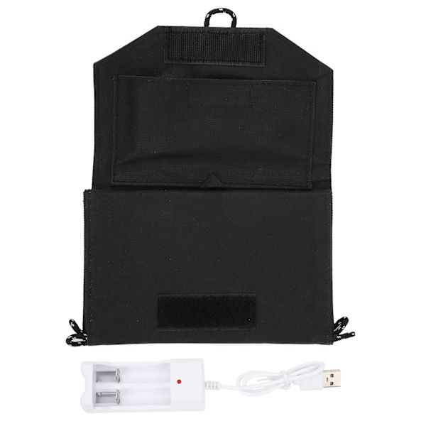7,2W Solpanel Foldbar Bærbar Solar Opladningspanel med USB-interface til telefonopladning Sort