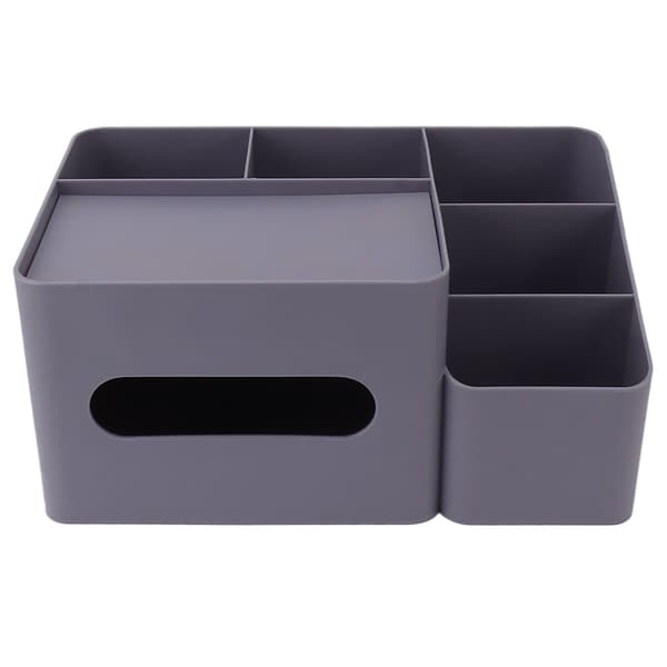 Tissue Box Organizer with Lid Plastic Exquisite Smooth Surface Tissue Desktop Organizer for Home Office Purple