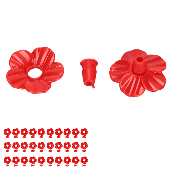 30 set Hummingbird Feeder Blommor Flerfärgad Unik utbytbar Hummingbird Bird Feeder Blomma Tillbehör Röd
