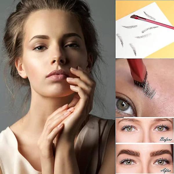 3 st kvinnors multifunktionella ögonbrynsborste, ultratunn vinklad eyeliner och ögonbrynsconcealer konturborste