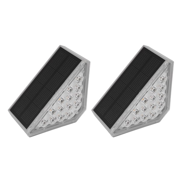 2 Set Solar Steg Lights Triangel Solar Stair Light IP68 Vattentät Utomhusbelysning Dekoration för Yard Veranda Patio