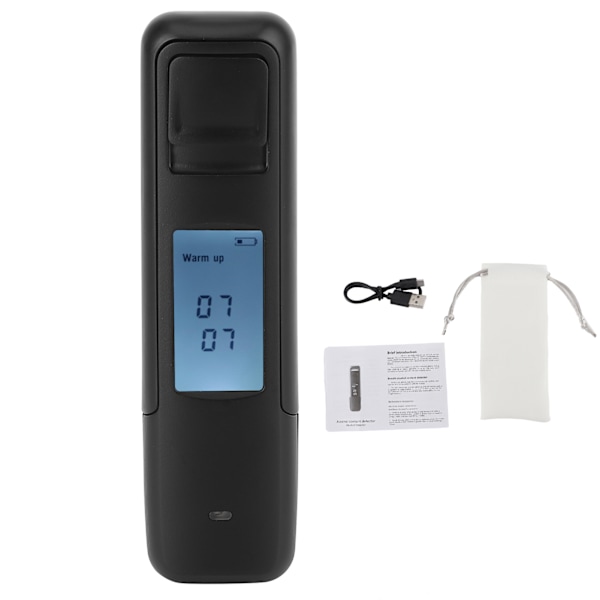 Bärbar alkomanalysator LCD-skärm Vintestare rattfyllerianalysator Blåsdetektor CSY‑006Black