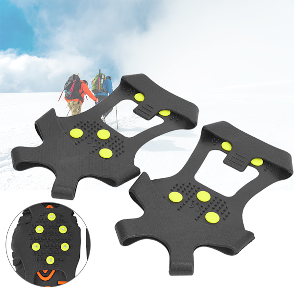 1 pari Universal 10 piikkiä Anti-Slip Jääkynnet Maastokengät Piikit Crampons Vaellukseen ja Kiipeilyyn M:36-38