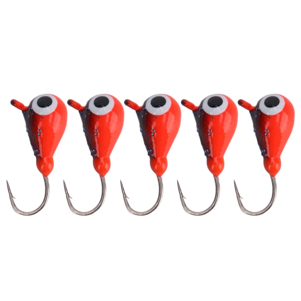 5 ST Isfiske Jigs Kit Vinterfiske Abborrkrokar Utomhus isfiskedrag 4MM