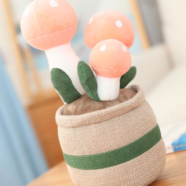 Plush-kasvikoriste söpö kasvi Plush-lelu Ihoystävällinen täytetty koriste pöydälle autoon toimistoon vaaleanpunainen 35 cm/13,8 tuumaa (0,195 kg/6,9 oz)
