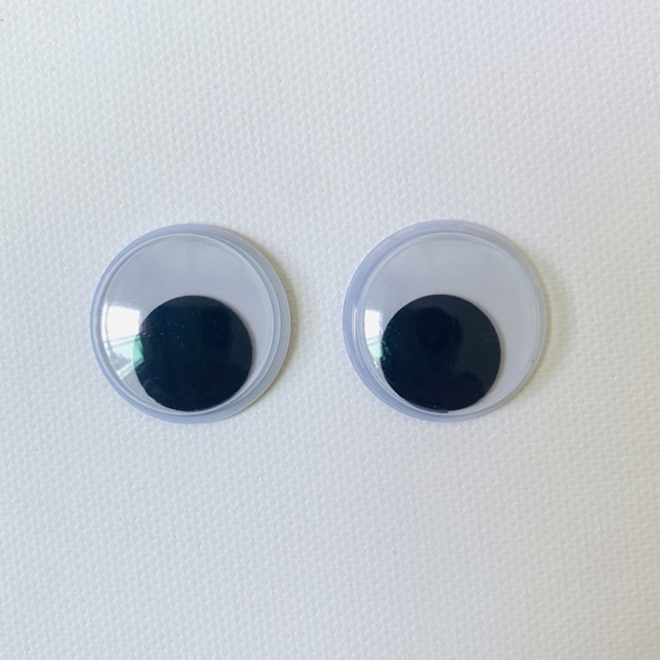 2st Googly Eyes Wiggle Eye Resin Självhäftande hantverkstillbehör Heminredning för kylskåp 8cm / 3,15in Svart Vit
