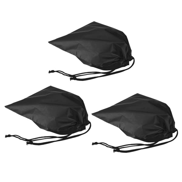 Nylon Drawstring Waterproof Dustproof Storage Bag for Shoes Clothes Organizer Black