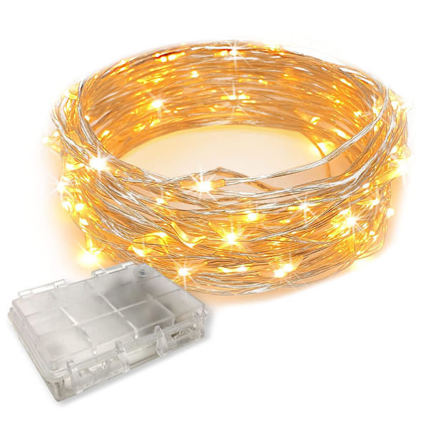 10M LED Fe-lysstreng Batteridrevet Kobbertrådslampe Vandafvisende Juledekoration