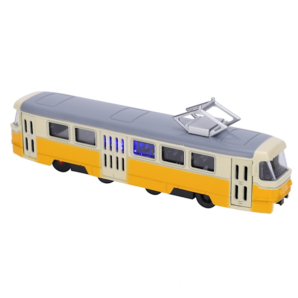 1:90 Kid Pull Back Billeksak Barn Legering Simulering Bilmodell Dekoration med lyd og lys (gul)