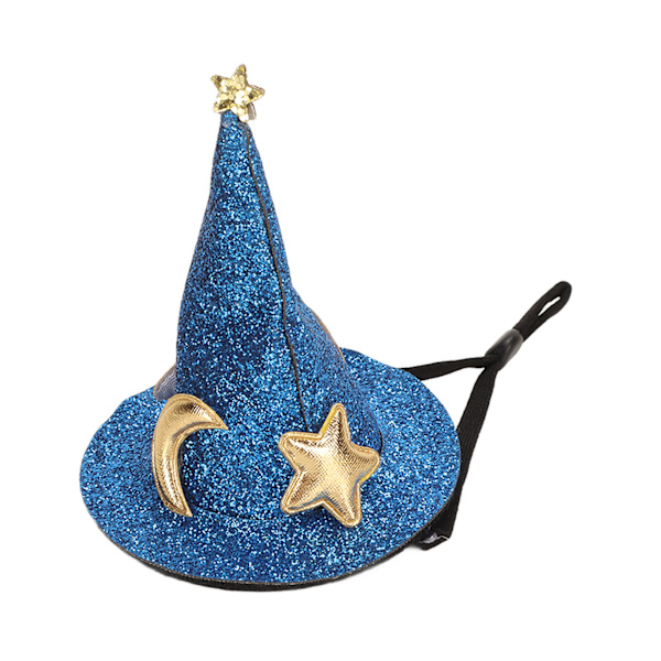 Hamsterhat Moon Star Mønster Smådyr Pet Top Hatte med justerbar hagerem til skildpadder Øgler Geckos Blå