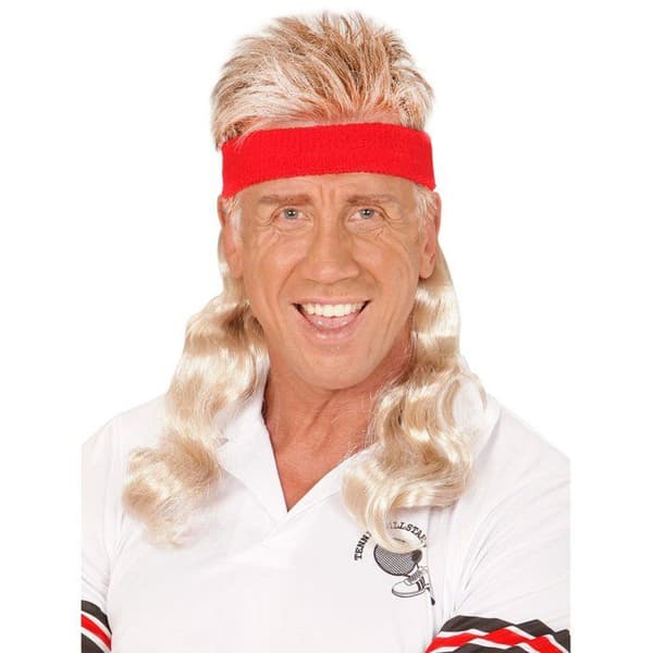 Blondt mullet-pandebånd til voksne Röd