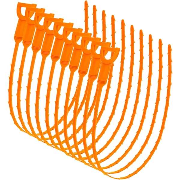 Renseverktøy for takrenner som tetter til hår (10 stykker oransje)