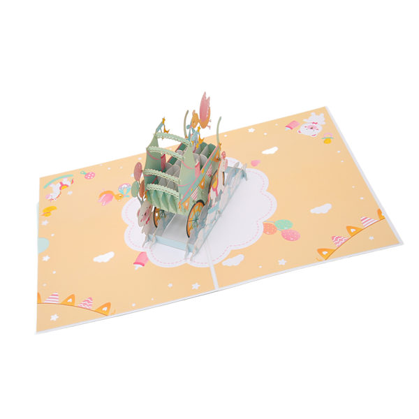 3D Baby Shower Kort Tegneseriestil Tykt Papir Holdbar Detaljeret Tekstur 3D Lykønskningskort til Fest Jubilæum Helligdag