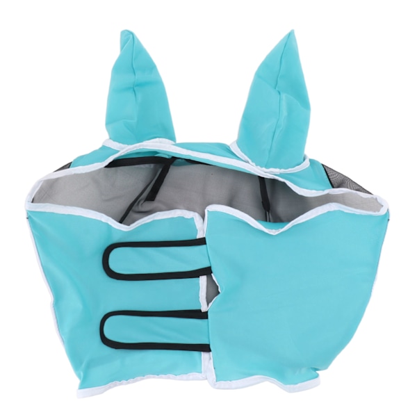 Hestefluemask Allround Mesh Andas Fluemask Elastisk UV-beskyttelse Hest Ansiktsmaske med Ører Blå L 45x54cm / 17,7x21,3in