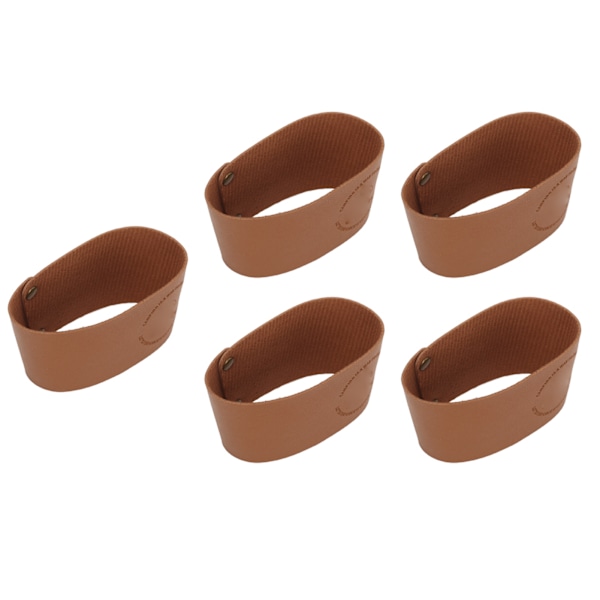5 st Kaffekoppshylsor Isolerade Värmebeständig Anti Scald Anti Slip PU Läder Hot Cup ärmar för utomhuscampingresor