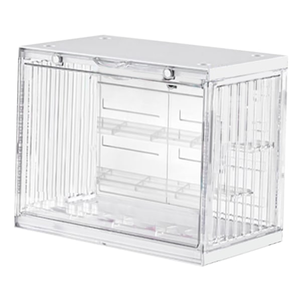 Plast Action Figur Vitrine Hylla Dammtät Figur Samlarföremål Display Box Stapelbar docka Vitrine med dörr Transparent