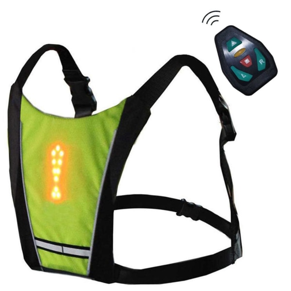 Reflective Cycling Vest with Rechargeable LED Direction Indicator Remote Control for Men Women Outdoor Night Running Cycling Jogging