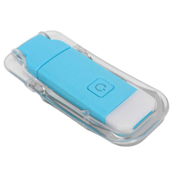 LED bokmärkesljus USB uppladdningsbart 3 ljusstyrka Varmt vitt ljus Bärbar klämma på läslampa för nattläsning Blå