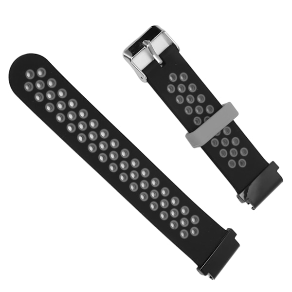 20 mm silikone armbånd Åndbart vandtæt komfortabelt håndledsrem til Garmin Fenix ​​7S 6S 5S Sort Grå