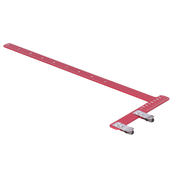 Bueskydnings lineal af aluminiumslegering L-formet buemåleværktøj til recurve/compound bue rød