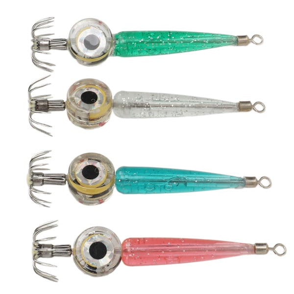 4 stk LED Fiske Lures Lys Gløder i Mørket Under Vann Fiske Lures Lys undervannslampe med krok