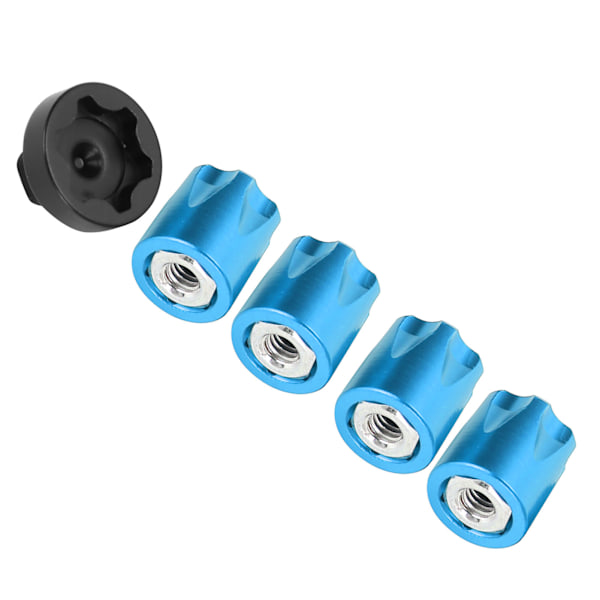 4st RC Bilhjul Fälg Center Cap M4 Mutter Passar för Traxxas TRX4/SCX10 90046 D90 1/10 1/8 RC CarBlue