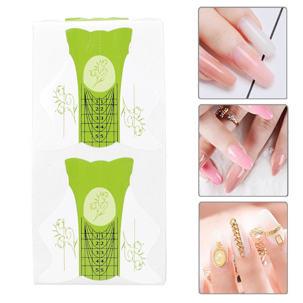 100 st Nagelmanikyr Formhållare Nail Art Tip Extension Guide Sticker Manicure Tools (YC01)