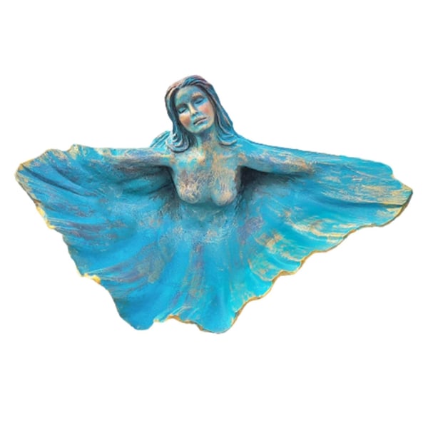 Koti Hartsi Figurine Ocean Goddess Shell Bowl koristeellinen patsas koristeena