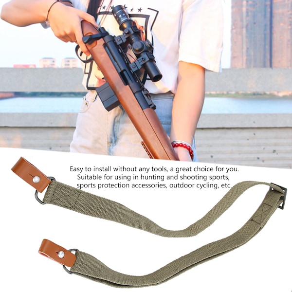 Utomhus Taktisk Justerbar 2 Point Jaktgevär Gun Sling Strap Rep Bälte Army Green