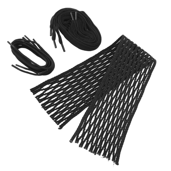 Lacrosse Mesh String Svart Nylon Slitsäker Lacrosse Mesh stycke Vävt snöre för tillbehör