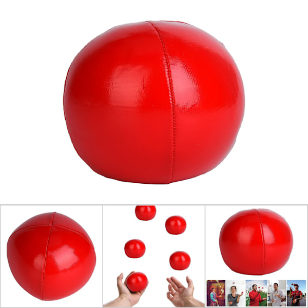 3 st PU Jongleringsbollar Clown Jongleringsboll Set för Nybörjare & Proffs (röd)