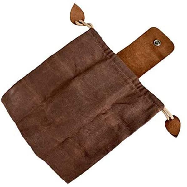 Läder och canvas Bushcraft väska Hopfällbar vaxad canvas foderpåse för vandring