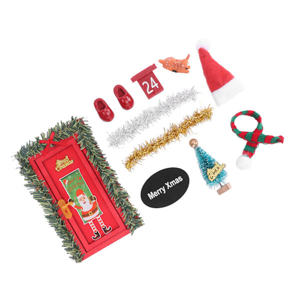 Dukkehussæt Juledekoration DIY Ferie Scene Model Legetøj til 1/12 1/6 skala dukkehus
