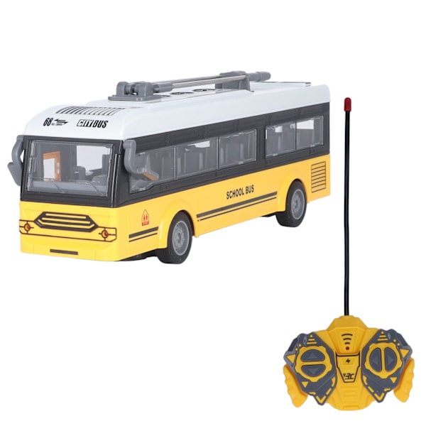 Fjärrkontroll Buss 4 CH Naturtrogna öppningsdörrar Enkellager Sightseeing Resor Fjärrkontroll Buss Barn Elleksaksbil Skolbuss